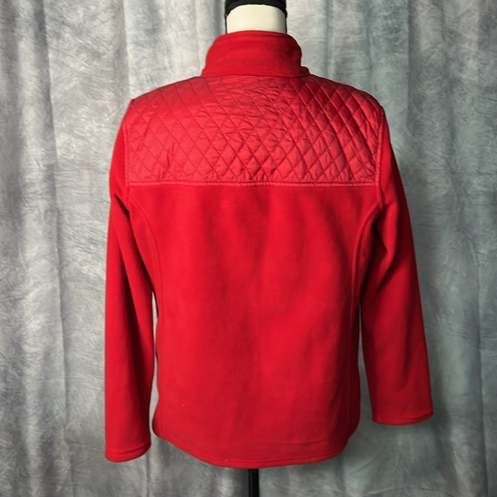 Talbots Red Zip Front Fleece Jacket - LP - Picture 5 of 11